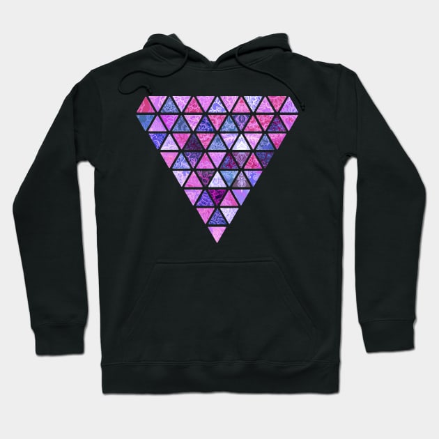 Berry Purples - Triangle Patchwork Pattern Hoodie by micklyn